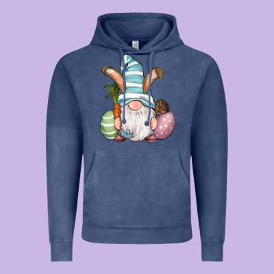 Vintage Hoodie Easter Bunny Gnomes with Egg and Carrot
