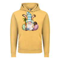 Vintage Mustard Easter Bunny Gnomes with Egg and Carrot Vintage Hoodie - RanaPortraitStore