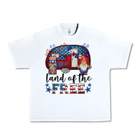 White land of the free caravan gnomies Urban Heavy Tee - BarkalooDesign