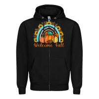 Black Welcome Fall Rainbow Zipper Hoodie - Artiststas