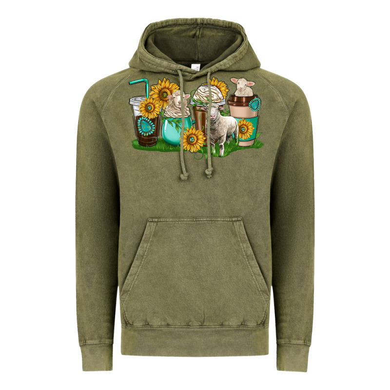 Sheep Coffee Cups Vintage Hoodie by texasbilliewilder | Teevron