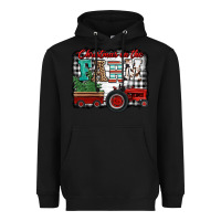 Black christmas on the farm tractor buffalo plaid Heavyweight Hoodie - Jasminsmagicworld