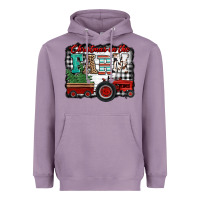 Lavender christmas on the farm tractor buffalo plaid Heavyweight Hoodie - Jasminsmagicworld