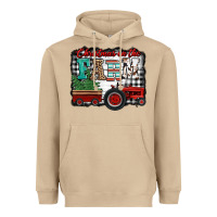 Mushroom christmas on the farm tractor buffalo plaid Heavyweight Hoodie - Jasminsmagicworld