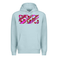 Blue Mist leopar and cowhide with heart candies Premium Hoodie - AdoDesignShop