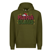 Army Green mama claus Premium Hoodie - MaliasSmallBusiness