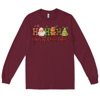 Burgundy hohoho merry christmas santa coffee cup tree cooki Long Sleeve Tee - FaDigitalArtStudio