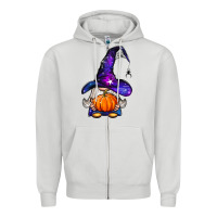 Dove Grey witch gnome with pumpkin Zipper Hoodie - BundleAndBundleShop