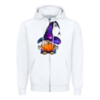 White witch gnome with pumpkin Zipper Hoodie - BundleAndBundleShop