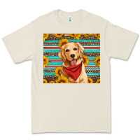 Bone golden retriever with sunflowers Premium Tee - Artiststas