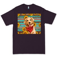 Plum golden retriever with sunflowers Premium Tee - Artiststas