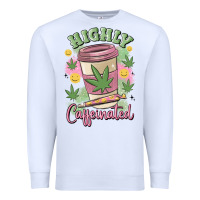 White highly caffeinated Premium Sweatshirt - MaliasSmallBusiness