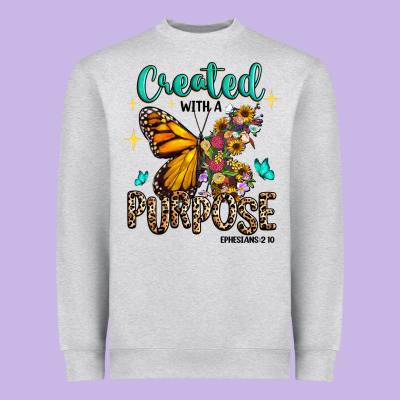 Heavyweight Sweatshirt created with a purpose ephesians 2 10