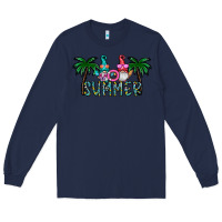 Navy summer Long Sleeve Tee - CowhideDigitalArt