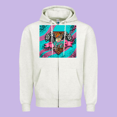 Racing Pink Tumbler Zipper Hoodie Designed By Adodesignshop
