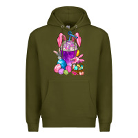 Army Green Happy Easter coffee cup Premium Hoodie - NancyCooperArtShop