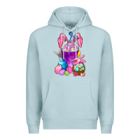Blue Mist Happy Easter coffee cup Premium Hoodie - NancyCooperArtShop