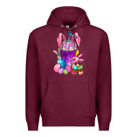 Burgundy Happy Easter coffee cup Premium Hoodie - NancyCooperArtShop