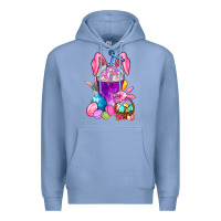 Colony Blue Happy Easter coffee cup Premium Hoodie - NancyCooperArtShop