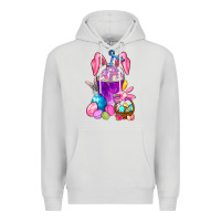 Dove Grey Happy Easter coffee cup Premium Hoodie - NancyCooperArtShop