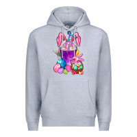 Heather Grey Happy Easter coffee cup Premium Hoodie - NancyCooperArtShop