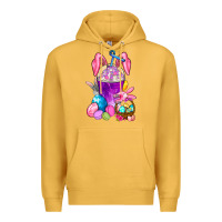 Mustard Happy Easter coffee cup Premium Hoodie - NancyCooperArtShop