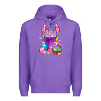 Purple Happy Easter coffee cup Premium Hoodie - NancyCooperArtShop