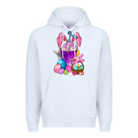 White Happy Easter coffee cup Premium Hoodie - NancyCooperArtShop
