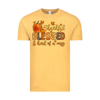 Vintage Mustard thankful blessed and kind of a mess Vintage Tee - Zillion Design Studio