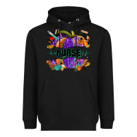 Black halloween nurse pumpkin Heavyweight Hoodie - NancyCooperArtShop