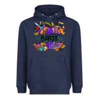 Navy halloween nurse pumpkin Heavyweight Hoodie - NancyCooperArtShop