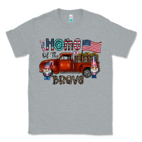 Heather Grey home of the brave Classic Tee - CowhideDigitalArt