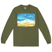 Army Green glitter beach background Long Sleeve Tee - HRA Design Shop