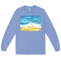 Colony Blue glitter beach background Long Sleeve Tee - HRA Design Shop