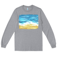 Heather Grey glitter beach background Long Sleeve Tee - HRA Design Shop