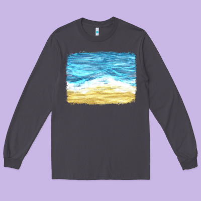 Glitter Beach Background Long Sleeve Tee Designed By Hra Design Shop