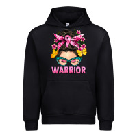 Black cancer warrior messy bun Urban Hoodie - BarkalooDesign