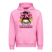 Fuchsia Pink cancer warrior messy bun Urban Hoodie - BarkalooDesign