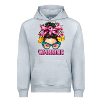 Heather Grey cancer warrior messy bun Urban Hoodie - BarkalooDesign
