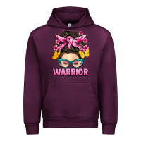 Mauve Wine cancer warrior messy bun Urban Hoodie - BarkalooDesign