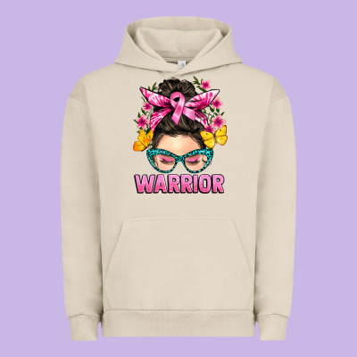 Cancer Warrior Messy Bun Urban Hoodie Designed By Barkaloodesign