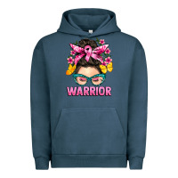 Pigment Midnight Navy cancer warrior messy bun Urban Hoodie - BarkalooDesign