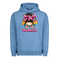 Pigment Pebble Blue cancer warrior messy bun Urban Hoodie - BarkalooDesign