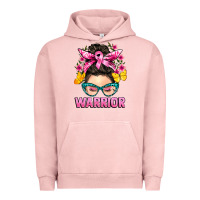 Pigment Salmon cancer warrior messy bun Urban Hoodie - BarkalooDesign