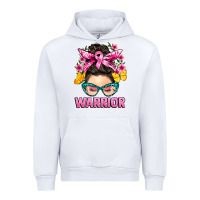 White cancer warrior messy bun Urban Hoodie - BarkalooDesign