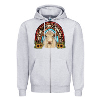 Heather Grey charolais  rainbow Zipper Hoodie - JahusDesignShop
