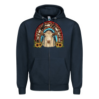 Navy charolais  rainbow Zipper Hoodie - JahusDesignShop