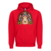 Red charolais  rainbow Zipper Hoodie - JahusDesignShop