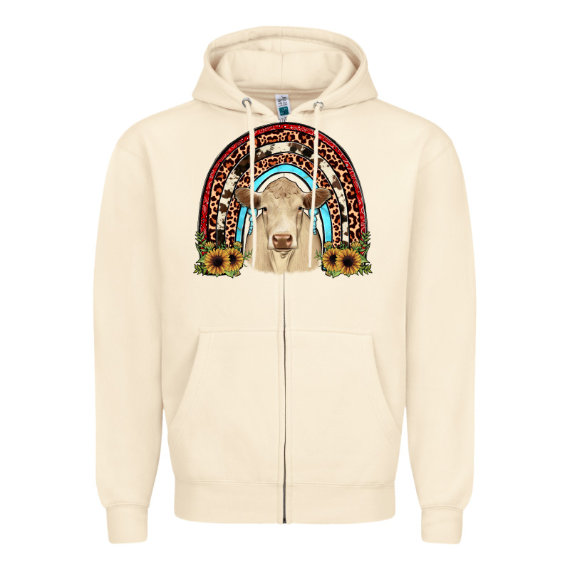 Charolais  Rainbow Zipper Hoodie by JahusDesignShop | Teevron