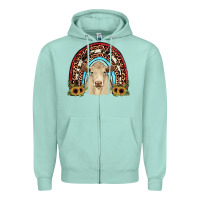 Seafoam charolais  rainbow Zipper Hoodie - JahusDesignShop